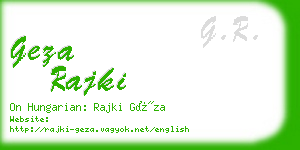 geza rajki business card